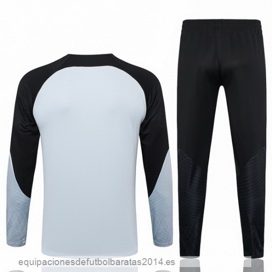 Nuevo Conjunto Completo Sudadera Entrenamiento Barcelona 23/24 Gris Negro Baratas